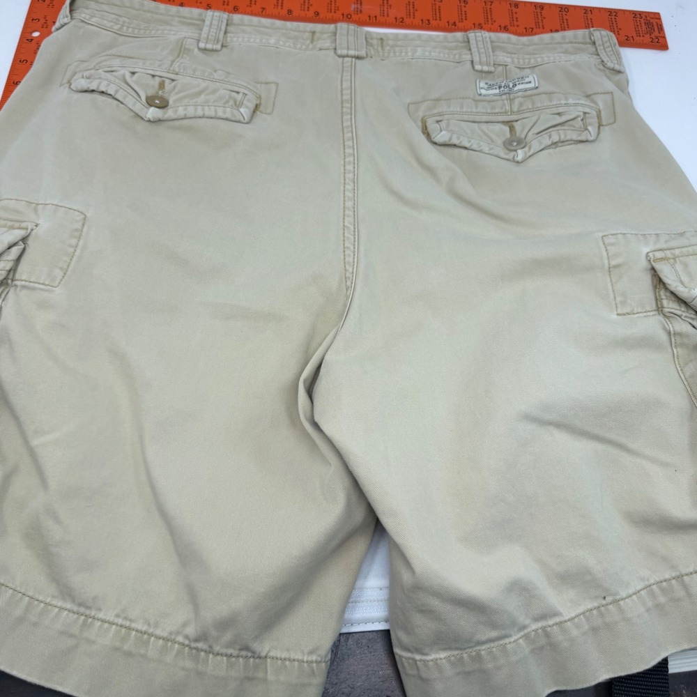 Polo Ralph Lauren Mens Tan Khaki Cotton Cargo Shorts Size 40 Classic Utility - Picture 11 of 12